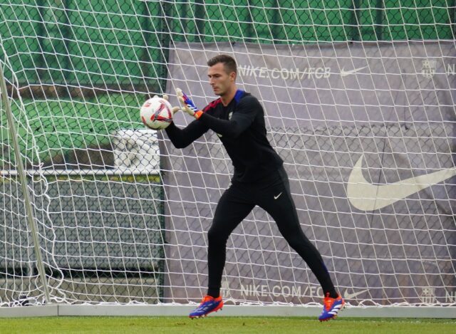 Inaki Pena taking part in a training session ahead of the Spanish league football match be