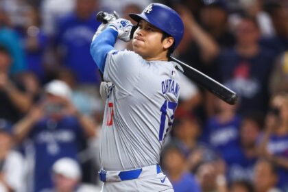 Los Angeles Dodgers superstar Shohei Ohtani hits his 50th home run of the Major League Bas