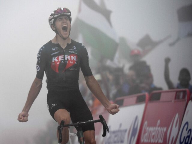 Pablo Castrillo emerges from the fog to take stage 15 of the Vuelta a Espana on Sunday