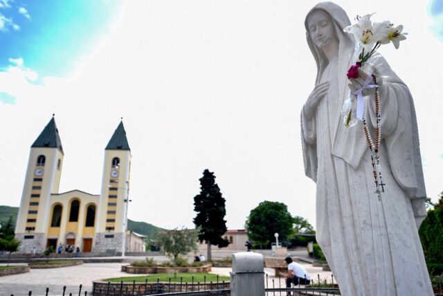 A statue of the Virgin Mary at Medjugorje in Bosnia-Herzegovina