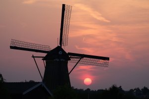 Historic Dutch windmills light up Netherlands' sky