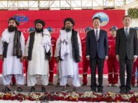 Afghanistan and Chinese officials attend a ribbon-cutting ceremony to inaugurate a Mes Ayn