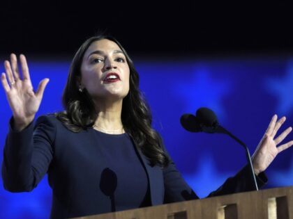 Rep. Alexandria Ocasio-Cortez, D-N.Y., speaks during the Democratic National Convention in