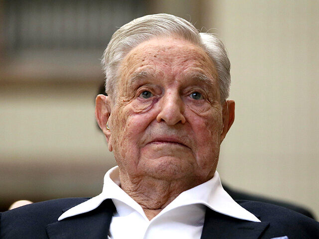 George Soros, Founder and Chairman of the Open Society Foundations, looks before the Josep