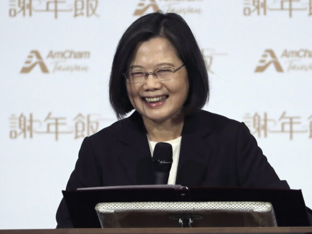 FILE - Taiwan President Tsai Ing-wen delivers a speech during the 2024 Hsieh Nien Fan annu