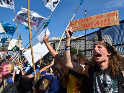 Anti-government protesters rally outside Congress as lawmakers debate President Javier Mil