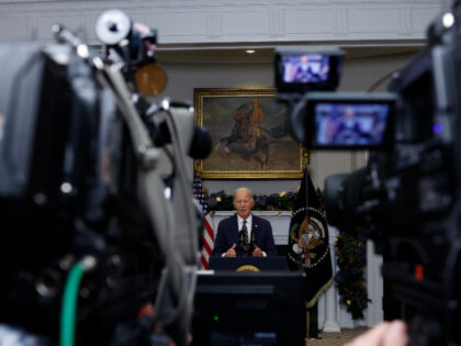 WASHINGTON, DC - DECEMBER 06: U.S. President Joe Biden delivers a statement urging Congres