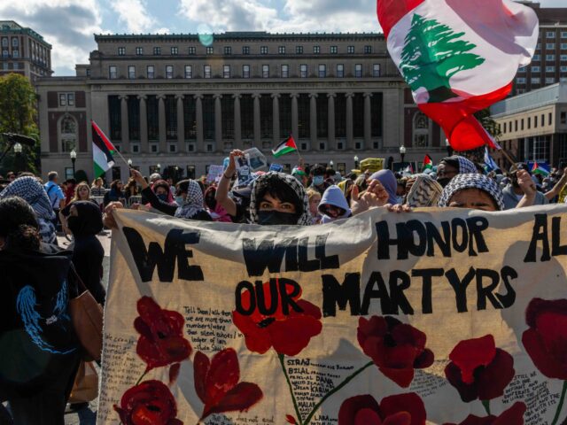 NEW YORK, NEW YORK - OCTOBER 7: Columbia students organize dueling memorials and rallies b