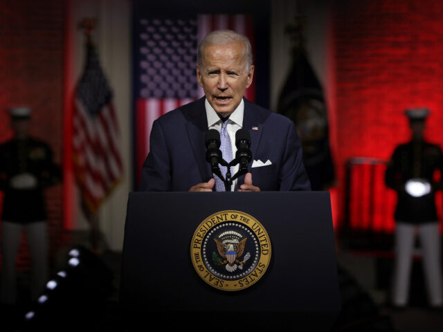 HILADELPHIA, PENNSYLVANIA - SEPTEMBER 01: U.S. President Joe Biden delivers a primetime sp