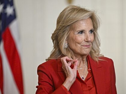 WASHINGTON DC, UNITED STATES - OCTOBER 10: US First Lady Jill Biden speaks during the 'Gir