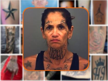 Estefania Primera Mugshot -- TdA Gang Tats (Mugshot - El Paso County District Attorney/TdA