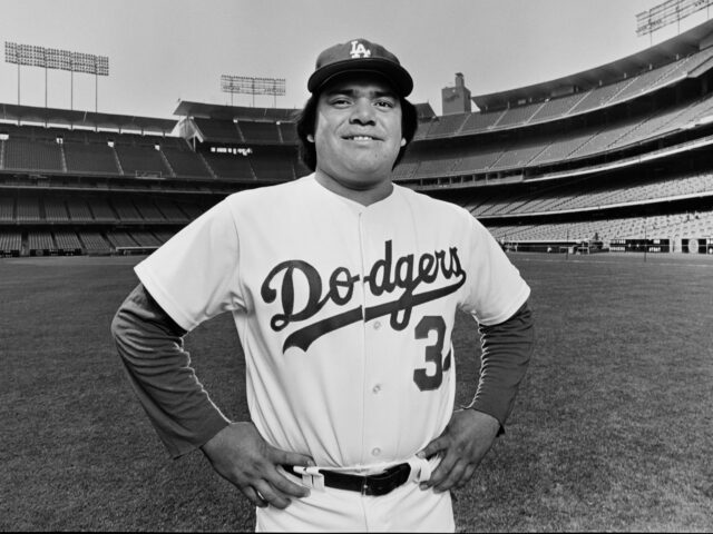 LOS ANGELES, CA - 1981: Los Angeles Dodgers pitching star, Fernando Valenzuela, poses duri