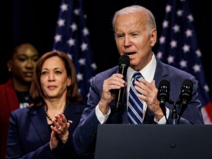 WASHINGTON, DC - NOVEMBER 10: US President Joe Biden speaks alongside US Vice President Ka