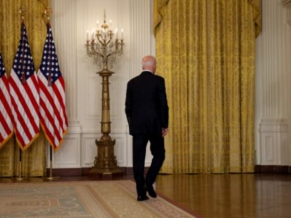 Economy Iran - WASHINGTON, DC - AUGUST 16: U.S. President Joe Biden walks away without tak