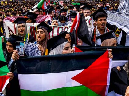 Students demonstate during a Pro-Palestinian protest during the University of Michigan's s