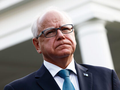 Minnesota Gov. Tim Walz speaks to reporters after a meeting with U.S. President Joe Biden