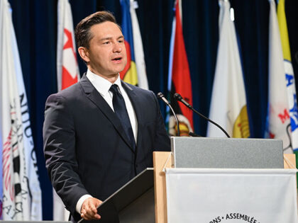 Pierre Poilievre, leader of Canada's Conservative Party, speaks at the Assembly of First N