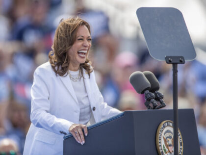 WISCONSIN, US - AUGUST 7: US Vice President Kamala Harris speaks during her and Governor T