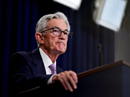 Jerome Powell, chairman of the US Federal Reserve, during a news conference following a Fe