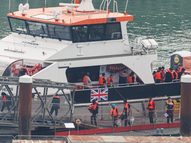 DOVER, ENGLAND - SEPTEMBER 21: Migrants arrive at Dover Port after being picked up by a Bo