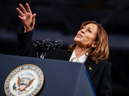 Democratic presidential candidate, Vice President Kamala Harris rallies with supporters at