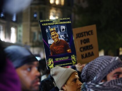 LONDON, ENGLAND - OCTOBER 21: Protesters gather after the trial verdict where Martyn Blake