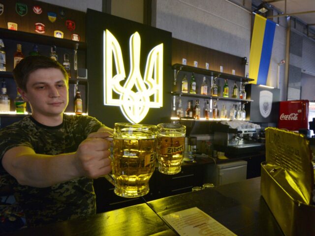 TO GO WITH AFP STORY BY LAETITIA PERON - A picture taken on May 22, 2015 shows a bartender