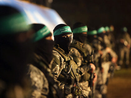 Israel - Palestinian members of the Ezzedine al-Qassam Brigades, the armed wing of the Ham