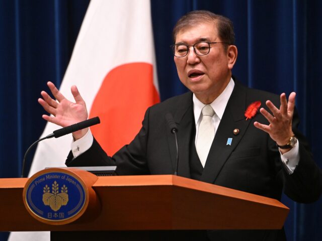 Shigeru Ishiba, Japan’s prime minister, during a news conference in Tokyo, Japan, on Tue