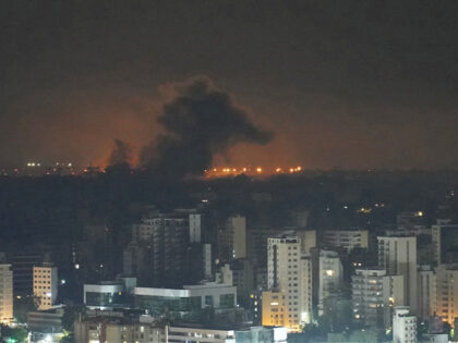 Smoke rises after an Israeli airstrike that targeted a neighborhood in Beirut's southern s