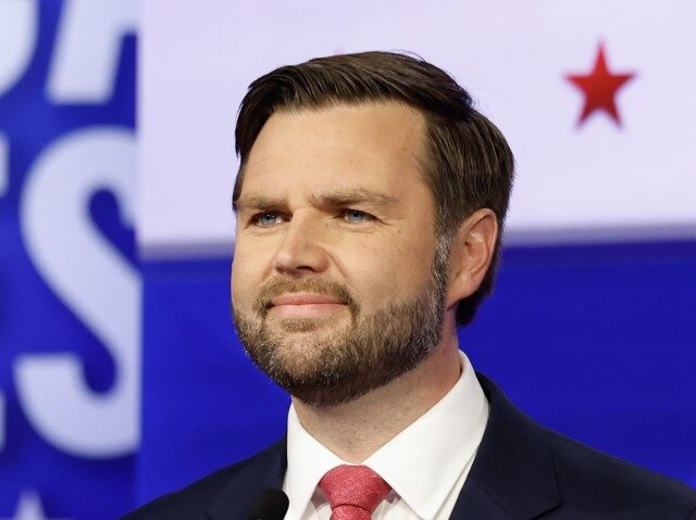 Republican vice presidential candidate Sen. JD Vance (R-OH) participates in a debate at th