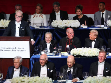 Comedian Jim Gaffigan speaks as U.S. Senate Majority Leader Chuck Schumer (D-NY); Cardinal