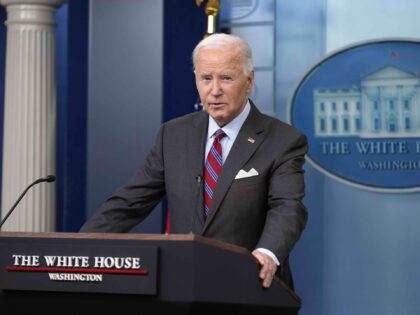 President Joe Biden speaks to the media in the White House press room, Friday, Oct. 4, 202