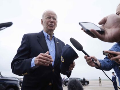 President Joe Biden speaks to the media before boarding Air Force One at Joint Base Andrew