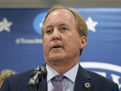 Texas Attorney General Ken Paxton makes a statement at his office, May 26, 2023, in Austin