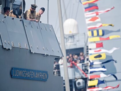 08 June 2024, Mecklenburg-Western Pomerania, Rostock: The corvette "Ludwigshafen am Rhein"