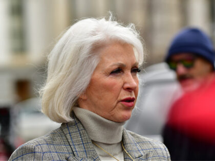 DENVER, CO - APRIL 5 : Mesa County Clerk and Recorder Tina Peters is in the rally at west