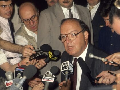 Used 7/30/1990 Baseball: Commissioner Fay Vincent during press conference on New York Yank