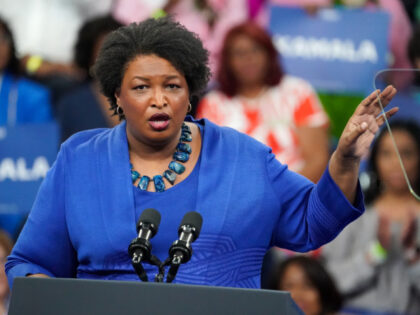 ATLANTA, GEORGIA - JULY 30: Stacey Abrams speaks onstage at a campaign rally for Democrati