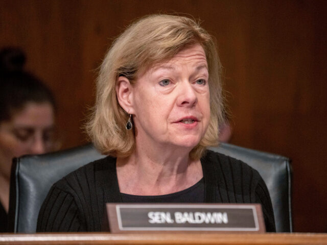 FILE - Sen. Tammy Baldwin, D-Wis., speaks during a Senate Health, Education, Labor and Pen