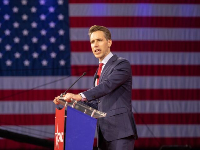 Senator Josh Hawley, a Republican from Missouri, speaks during the Conservative Political