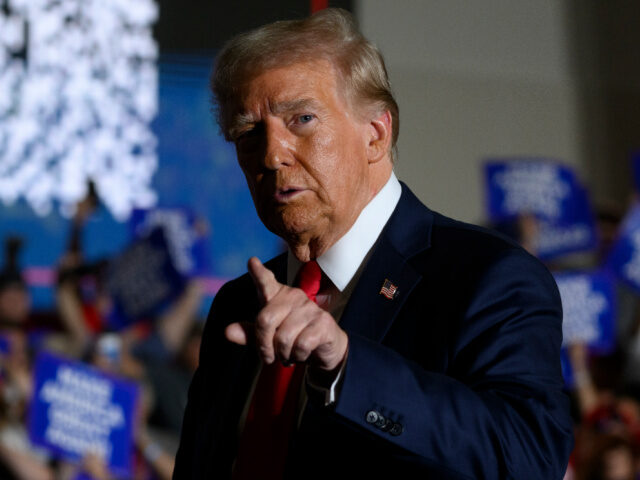 Republican presidential nominee, former President Donald Trump attends a campaign rally at