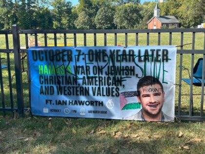 U of Iowa YAF banner defaced