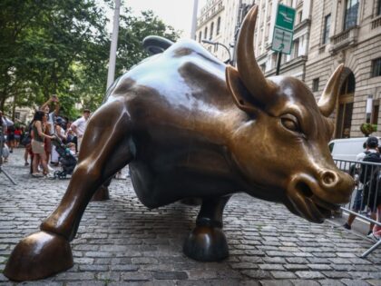 Charging Bull statue by Arturo Di Modica is seen in the Financial District of Manhattan, N