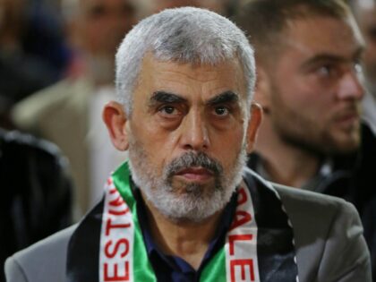 DEIR AL BALAH, GAZA - MAY 08: Leader of Hamas in the Gaza Strip, Yahya Sinwar attends the