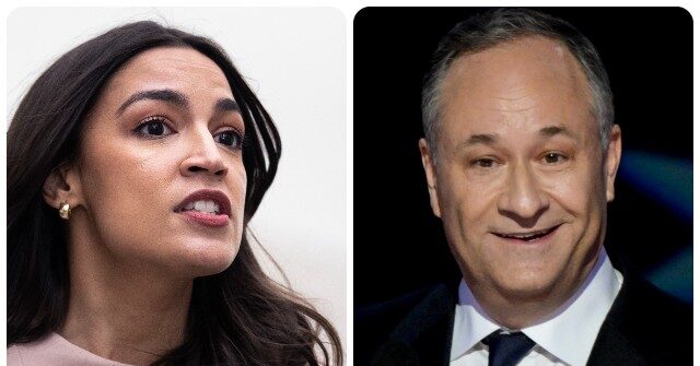 AOC Gushes over Doug Emhoff as Ideal Man Brimming with 'Masculinity'