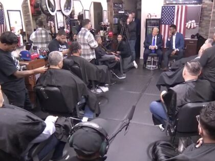 Former President Donald Trump at the Barbershop Talk series in the …