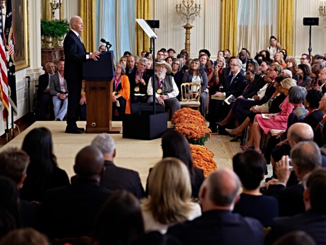 WASHINGTON, DC - OCTOBER 21: U.S. President Joe Biden speaks during an event celebrating t