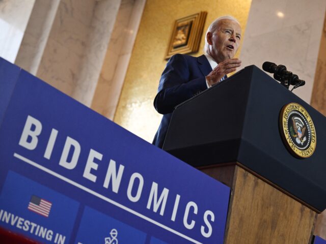 US President Joe Biden speaks about the economy at the Old Post Office in Chicago, Illinoi