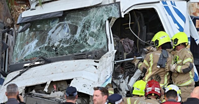 Israel Police Say One Dead, 36 Wounded, as Truck Rams Bus Stop in Terror Attack